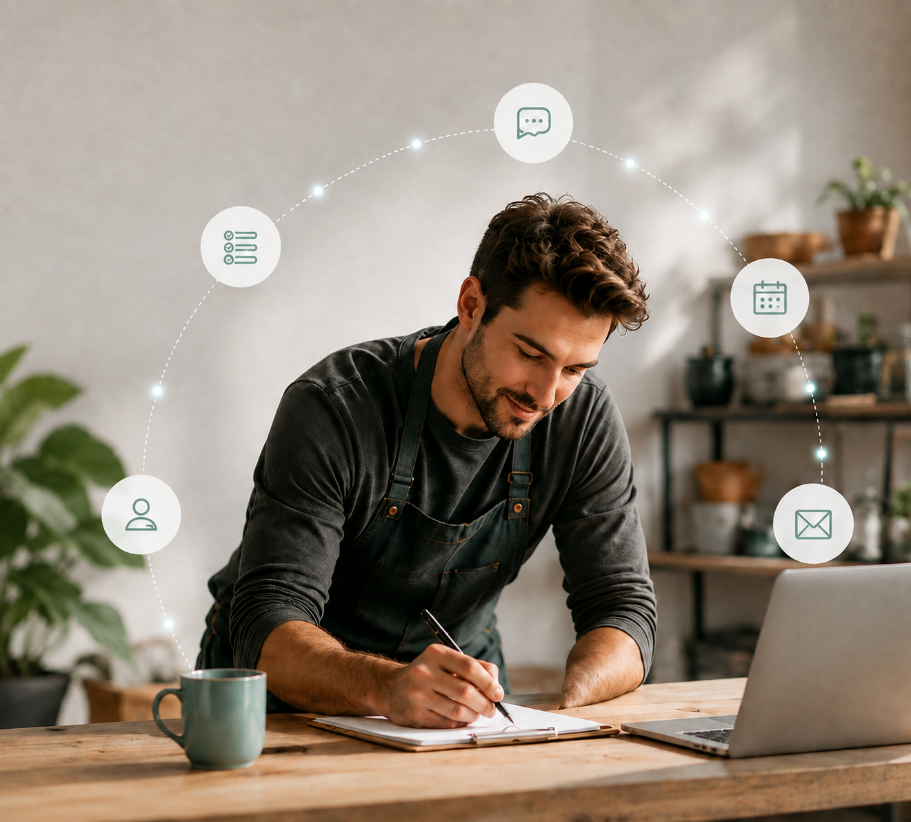 Business owner working at a desk